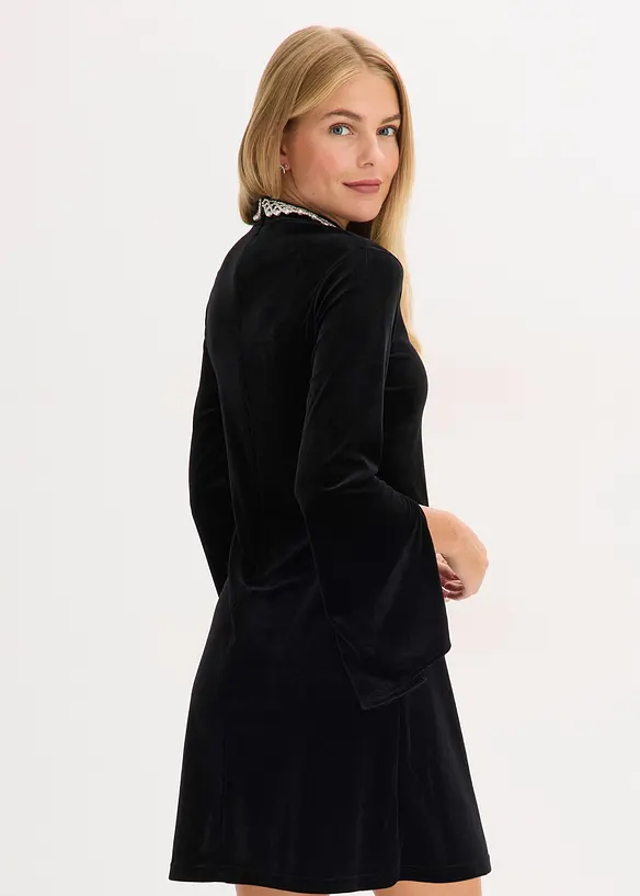 Minišaty ze splývavého sametu, bonprix