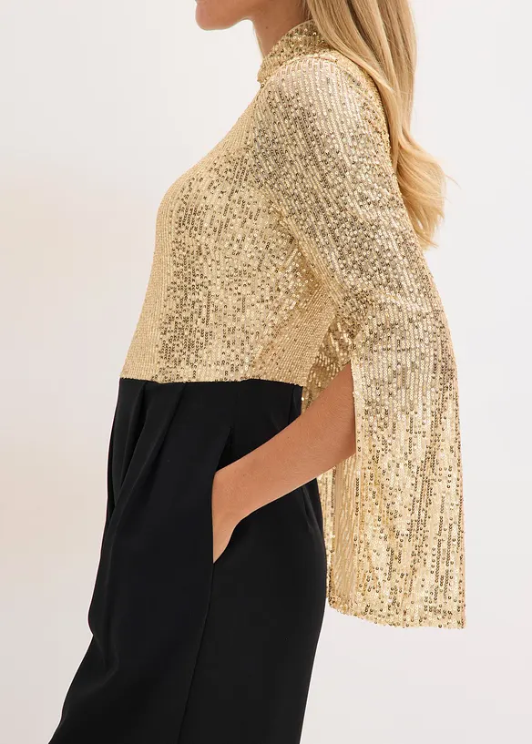 Žerzejový overal s pajetkami, bonprix