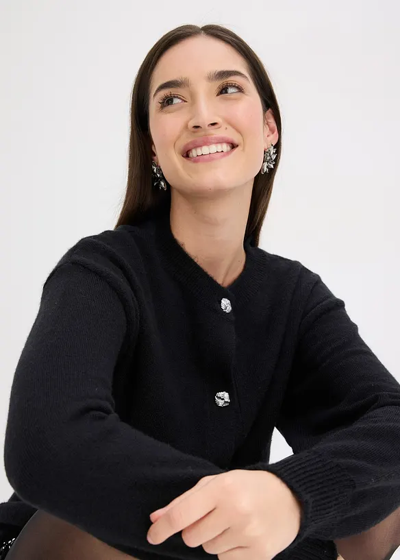 Pletený kabátek s ozdobnými knoflíky, bonprix