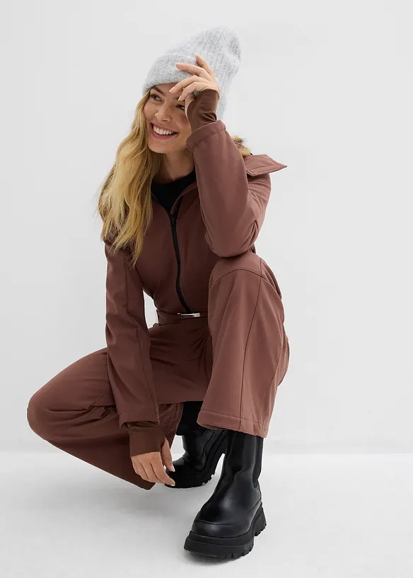 Softshellov&yacute; lyžařsk&yacute; overal s teplou pod&scaron;&iacute;vkou, voděodoln&yacute;, bonprix