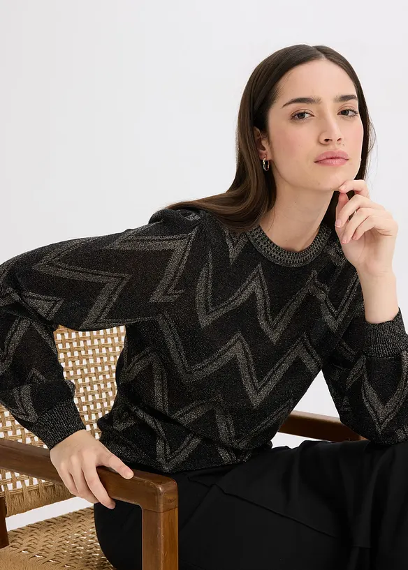 Svetr z jemné pleteniny se třpytivým efektem, bonprix