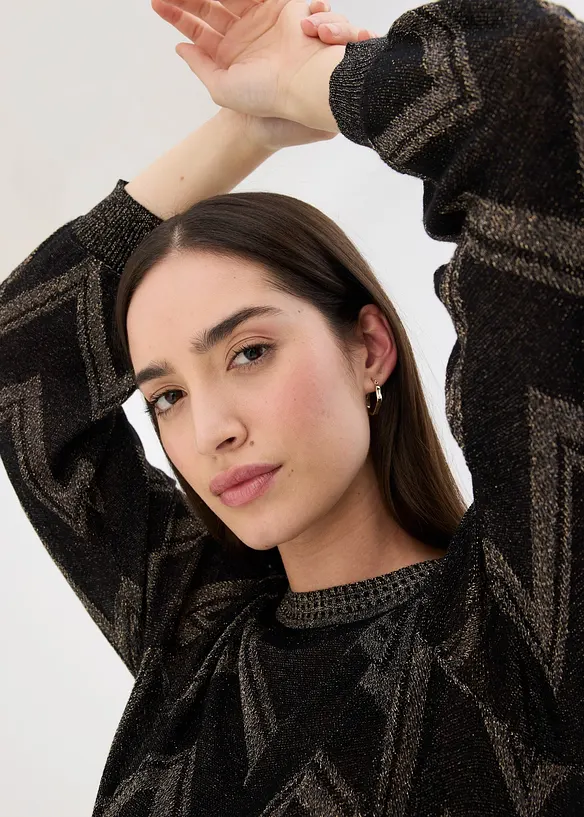 Svetr z jemné pleteniny se třpytivým efektem, bonprix