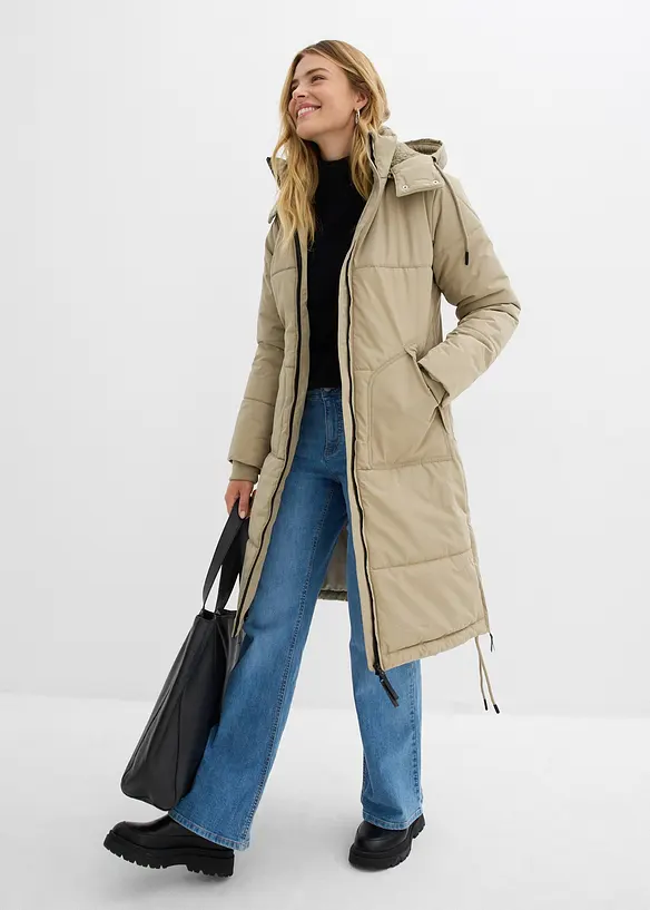 Voděodolný prošívaný kabát, bonprix