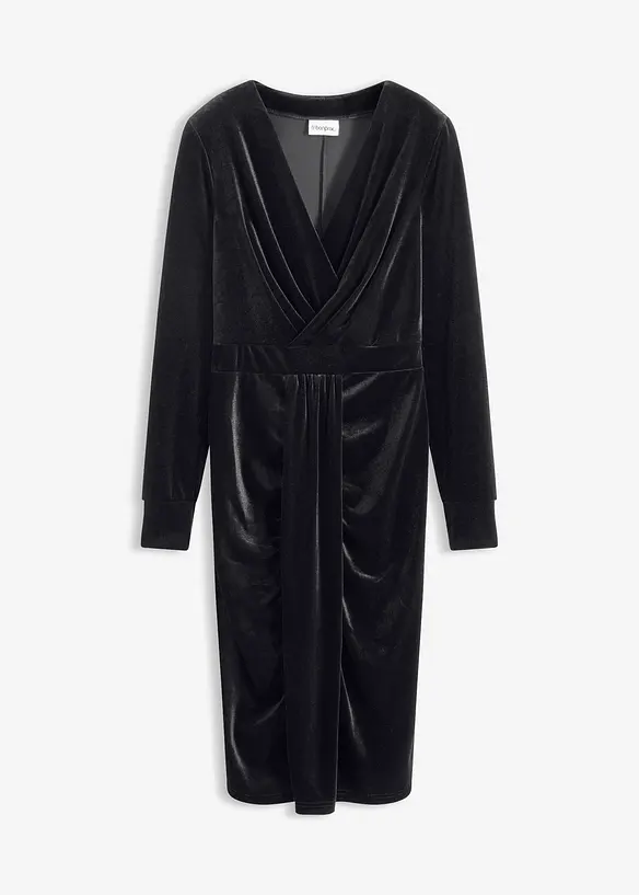 Midi šaty ze splývavého sametu, bonprix