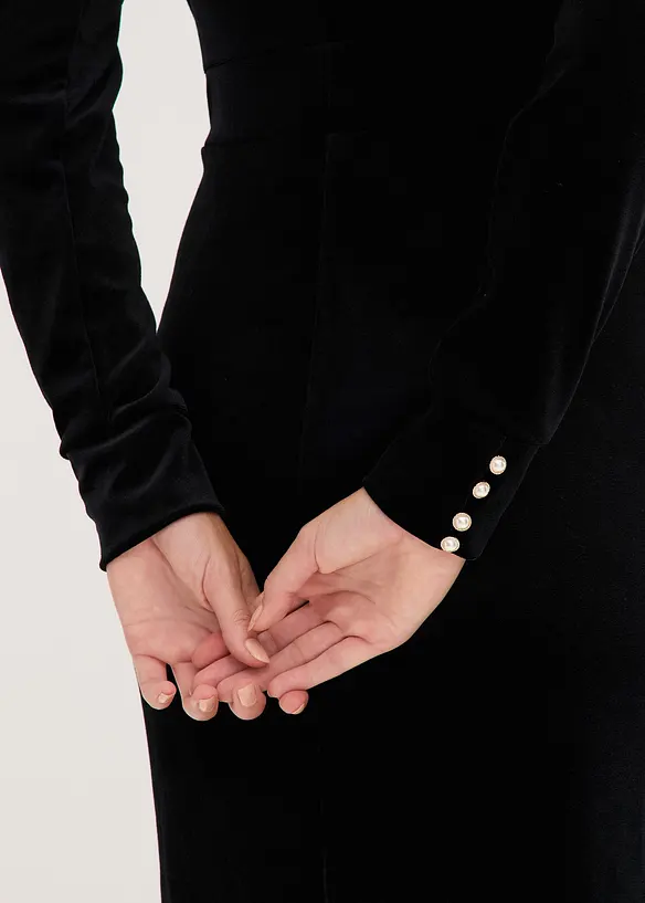 Midi šaty ze splývavého sametu, bonprix