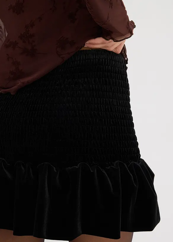 Kalhotová sukně z měkkého sametu, bonprix