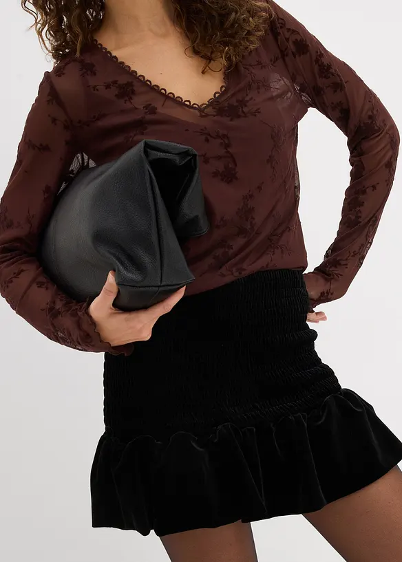 Kalhotová sukně z měkkého sametu, bonprix