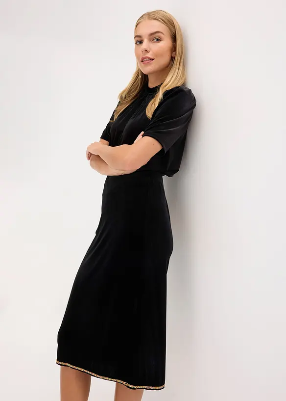 Midi sukně se štrasem, bonprix