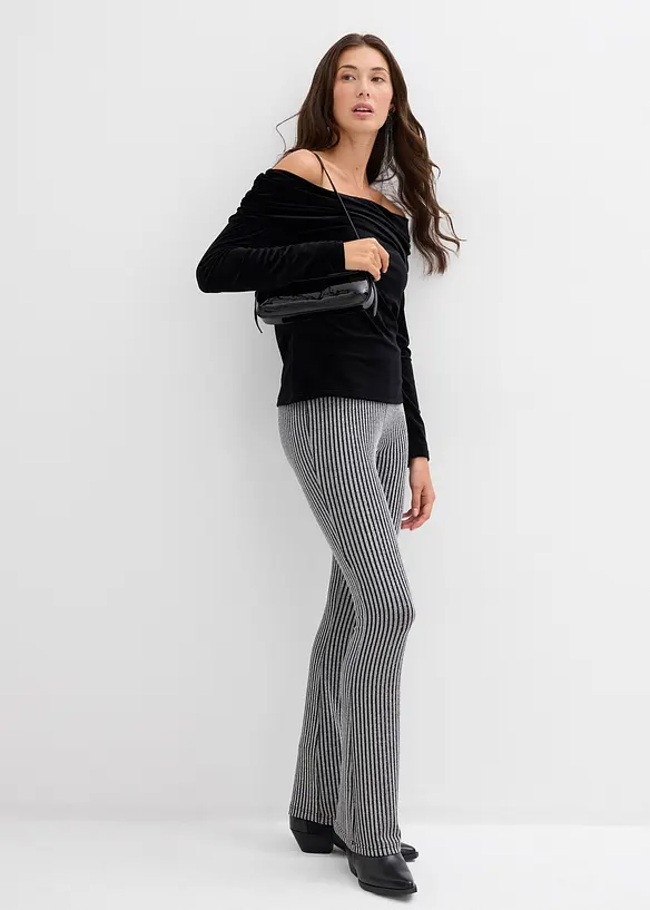 Carmen triko z měkk&eacute;ho sametu, bonprix