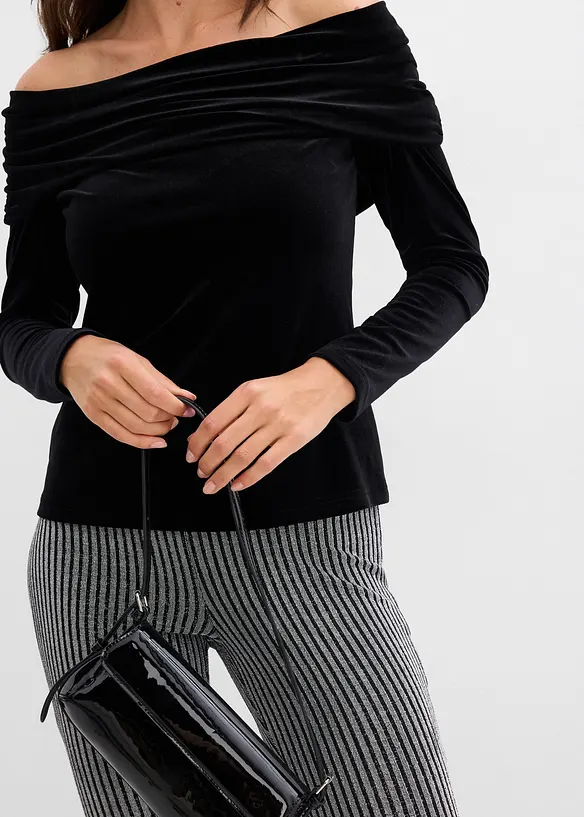 Carmen triko z měkk&eacute;ho sametu, bonprix