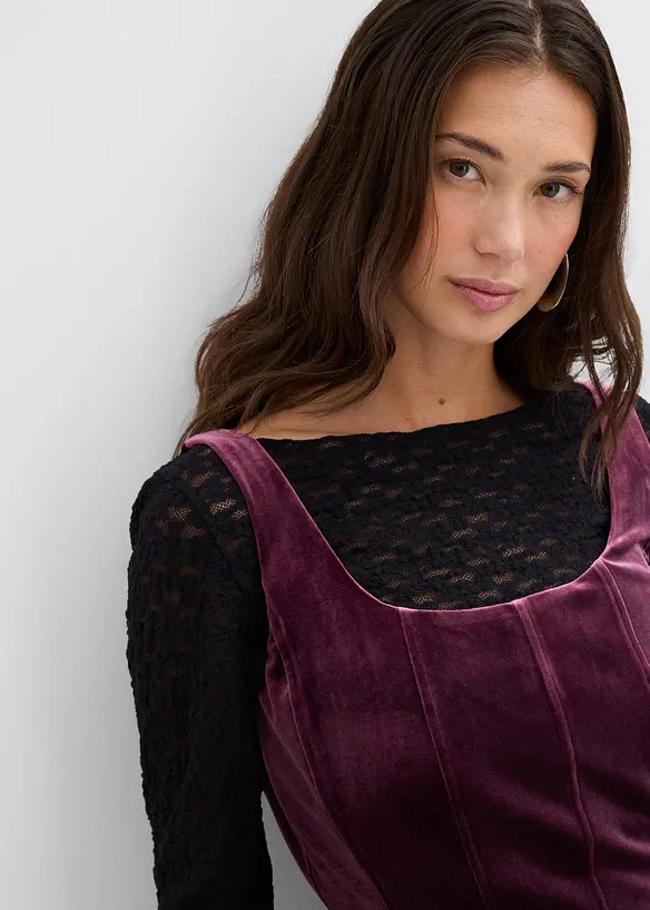 Korzetové šaty z měkkého sametu, bonprix