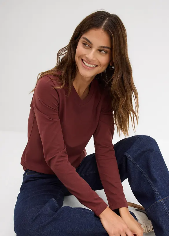 Přil&eacute;hav&eacute; triko s dlouh&yacute;m ruk&aacute;vem, bonprix