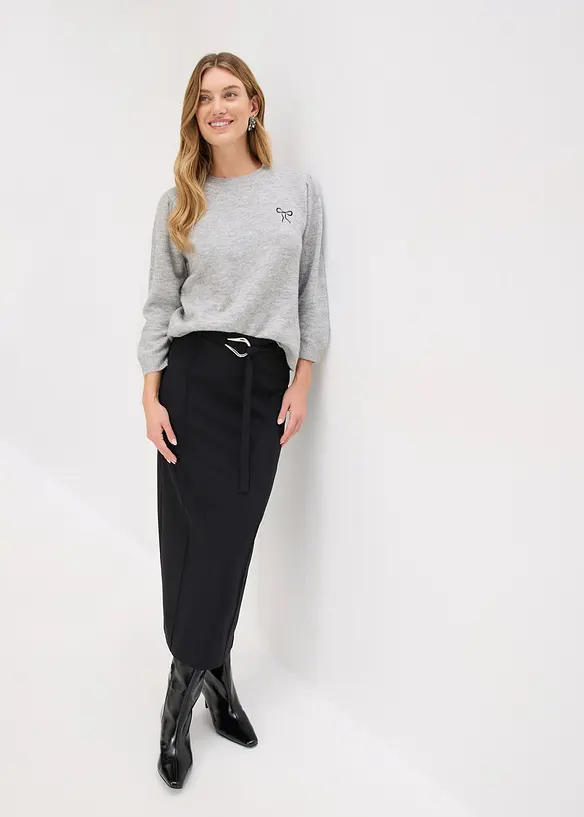 Midi sukně z viskózové směsi, bonprix