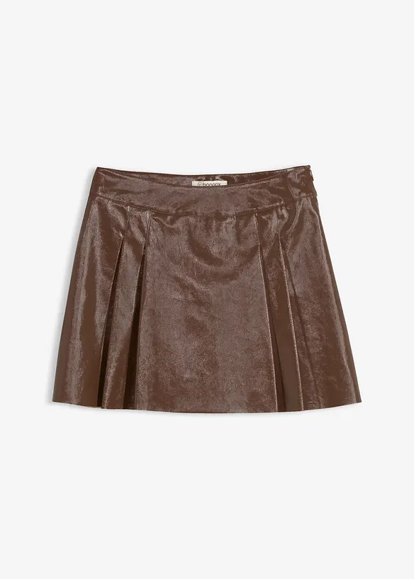 Krátká sukně z umělé kůže, s protizáhyby, bonprix
