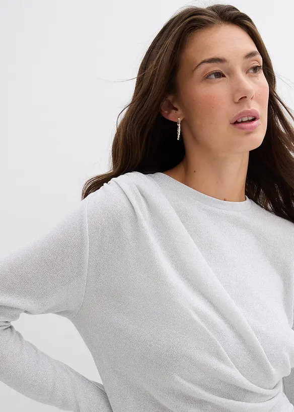 Tričko s dlouhým rukávem a nařasením, bonprix