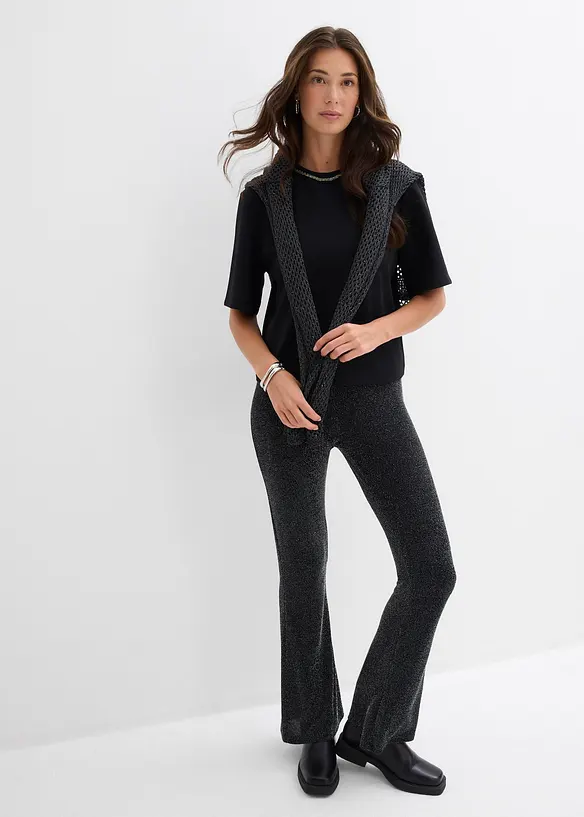 Oversized tričko s pajetkovým lemem, bonprix