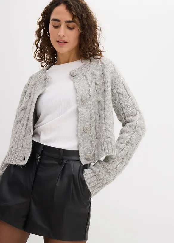 Krátké šortky z umělé kůže, bonprix