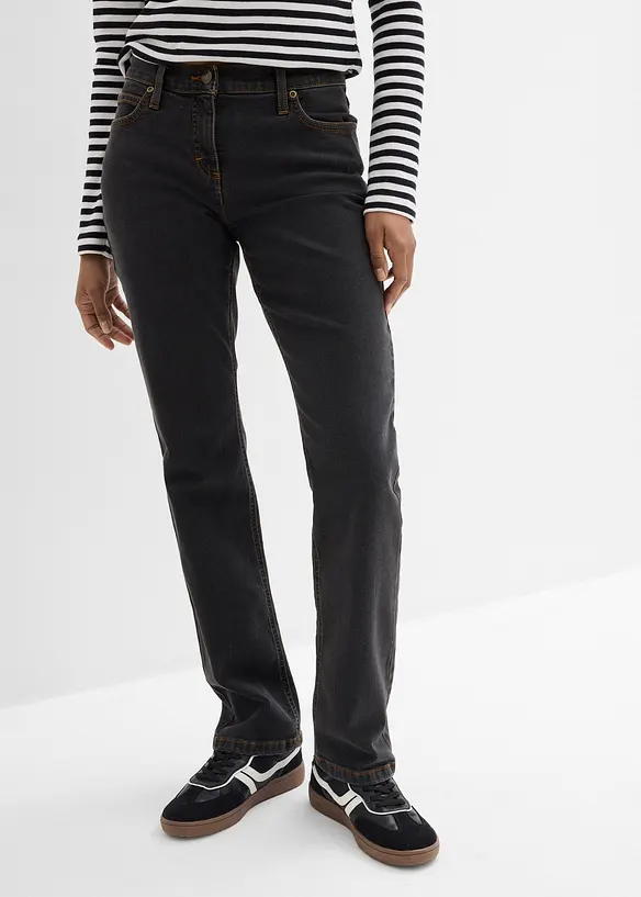 Straight džíny Mid Waist, strečové, bonprix