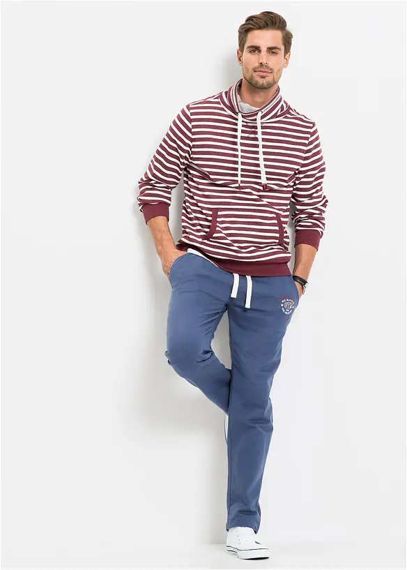 Joggingové kalhoty se sportovními detaily, z čisté bavlny, bonprix