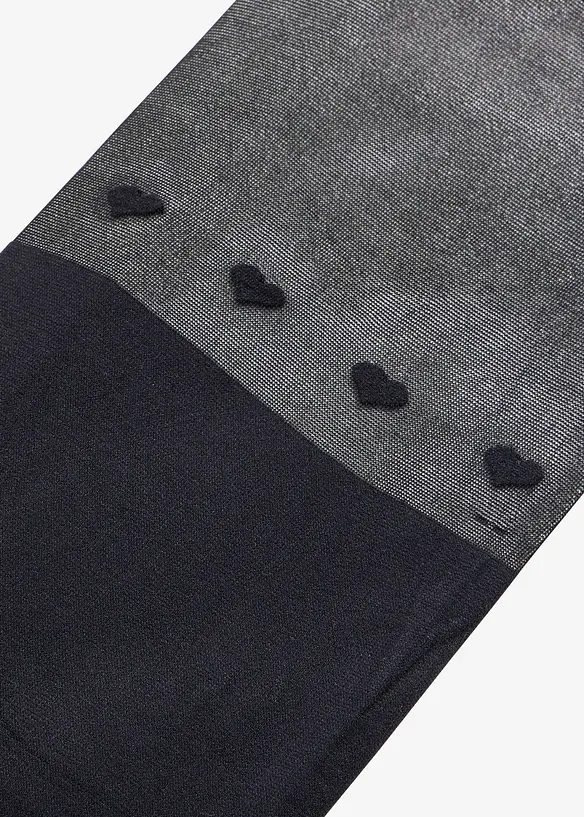 Punčochy nad kolena se srd&iacute;čky 60 DEN, bonprix