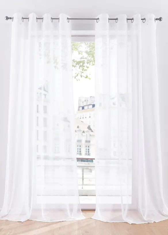 Záclona z recyklovaného polyesteru, s jemnou strukturou (1 ks), bonprix