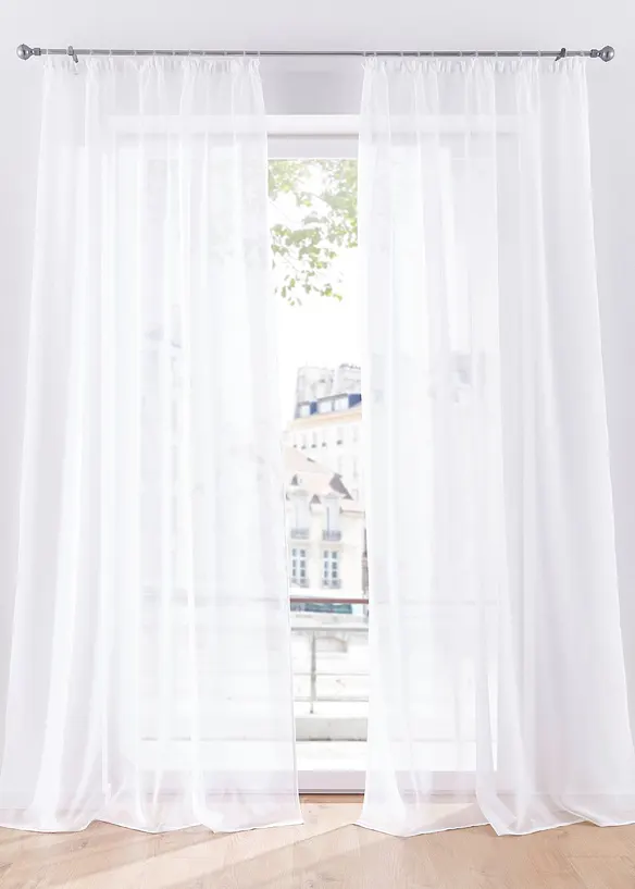 Záclona z recyklovaného polyesteru, s jemnou strukturou (1 ks), bonprix