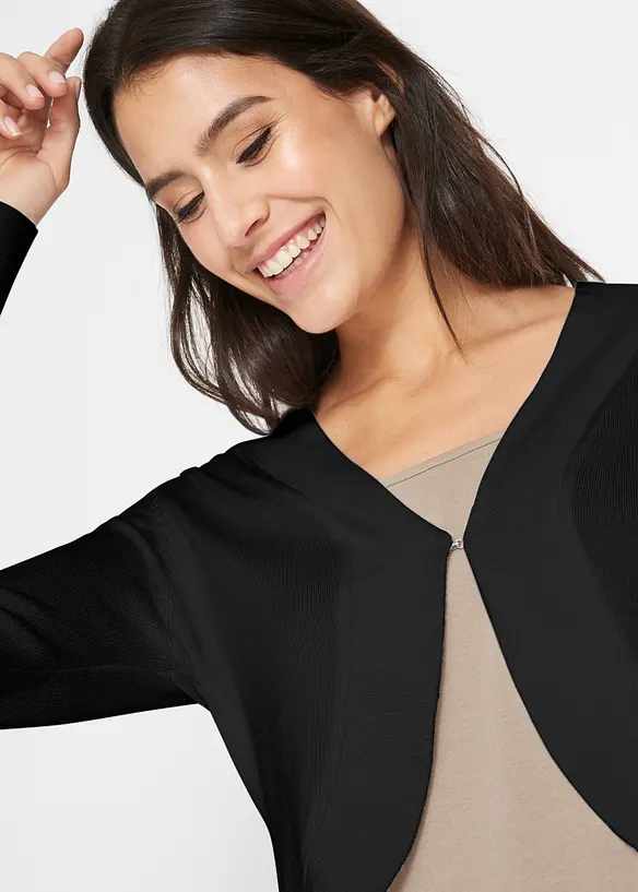 Krátký pletený kabátek s viskózou, bonprix