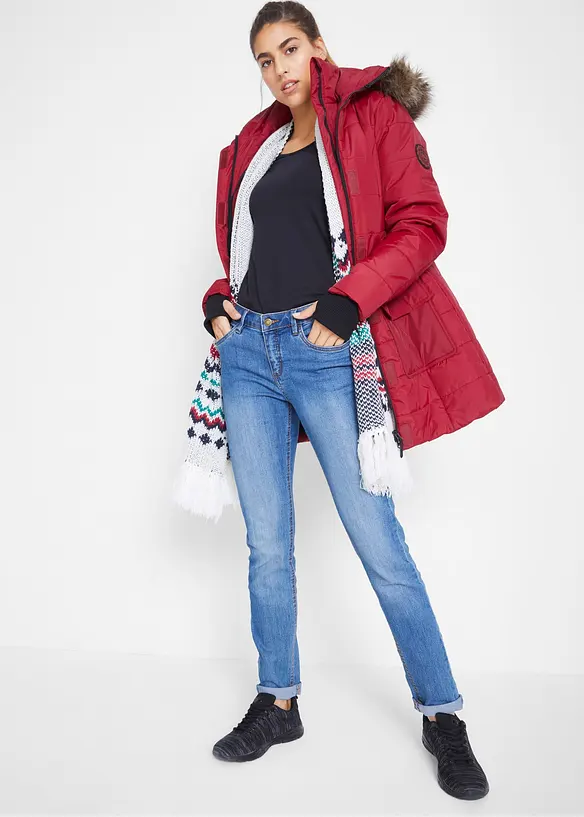 Dlouhá funkční bunda ve vzhledu 2v1, prošívaná, vodoodpudivá, bonprix