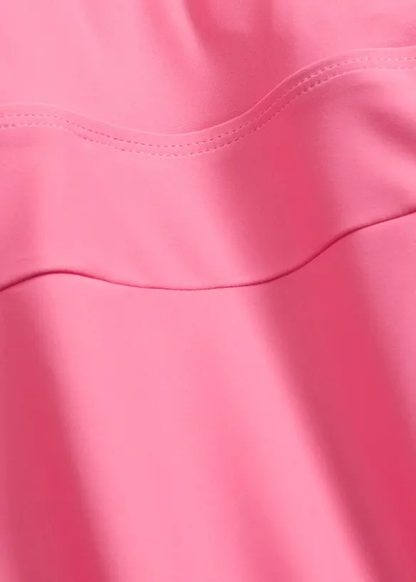 Stahovac&iacute; jednod&iacute;ln&eacute; plavky s hranat&yacute;m v&yacute;střihem, středn&iacute; tvarovac&iacute; funkce, bonprix