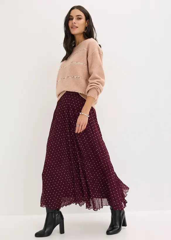 Šifónová sukně se zmačkanou úpravou, bonprix