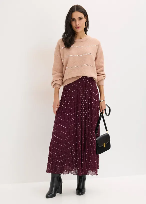 Šifónová sukně se zmačkanou úpravou, bonprix