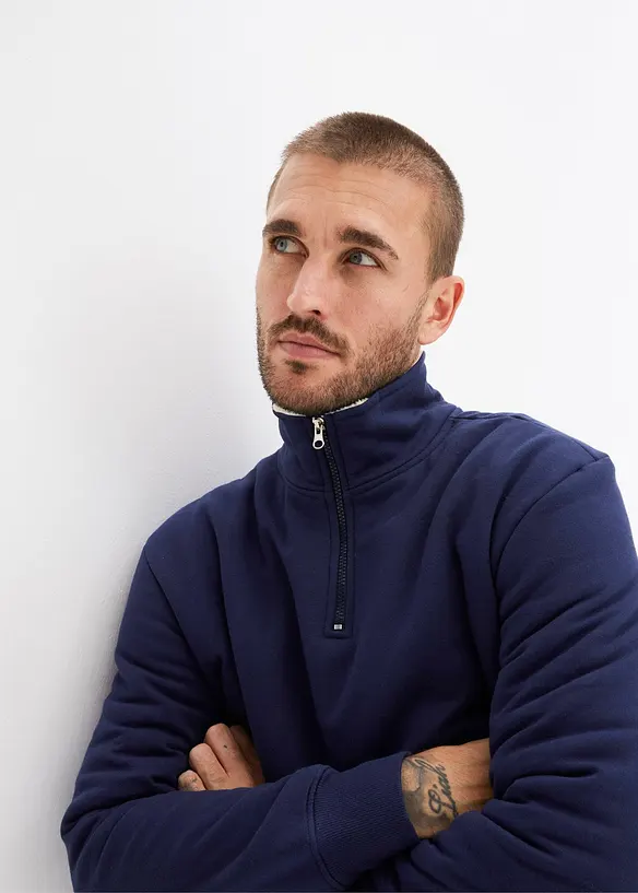 Termo mikina s l&iacute;mečkem na zip, s teplou pod&scaron;&iacute;vkou, bonprix