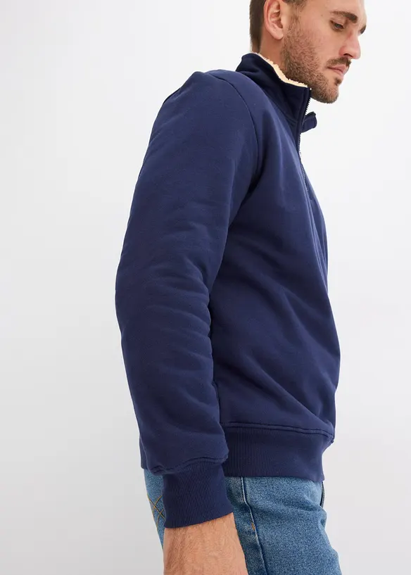 Termo mikina s l&iacute;mečkem na zip, s teplou pod&scaron;&iacute;vkou, bonprix