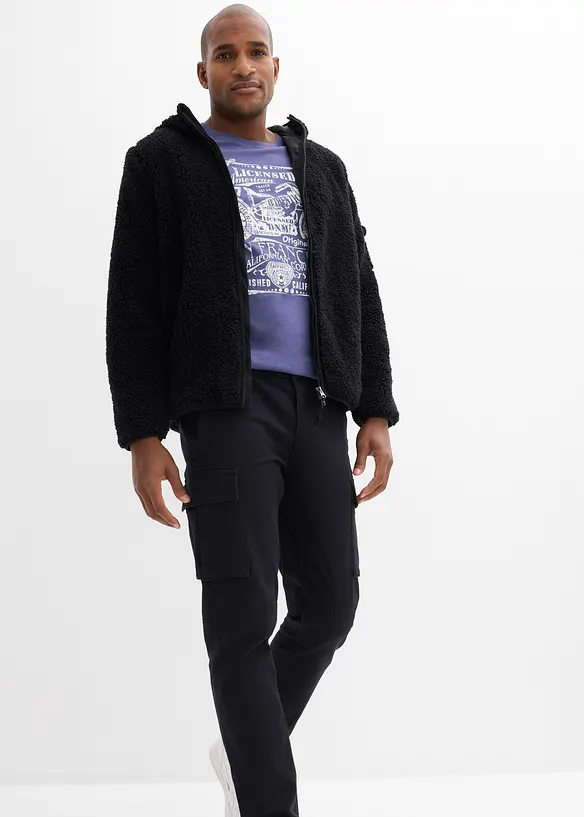 Strečové cargo kalhoty z robustní organické bavlny, Regular Fit, Straight, bonprix