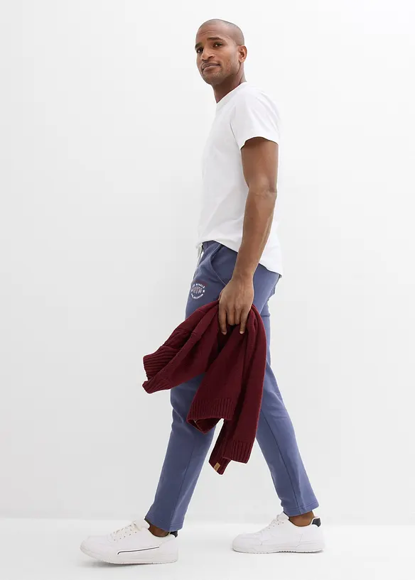 Joggingové kalhoty se sportovními detaily, z čisté bavlny, bonprix