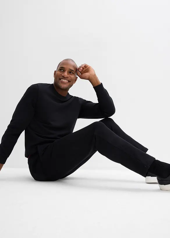 Joggingové kalhoty se sportovními detaily, z čisté bavlny, bonprix