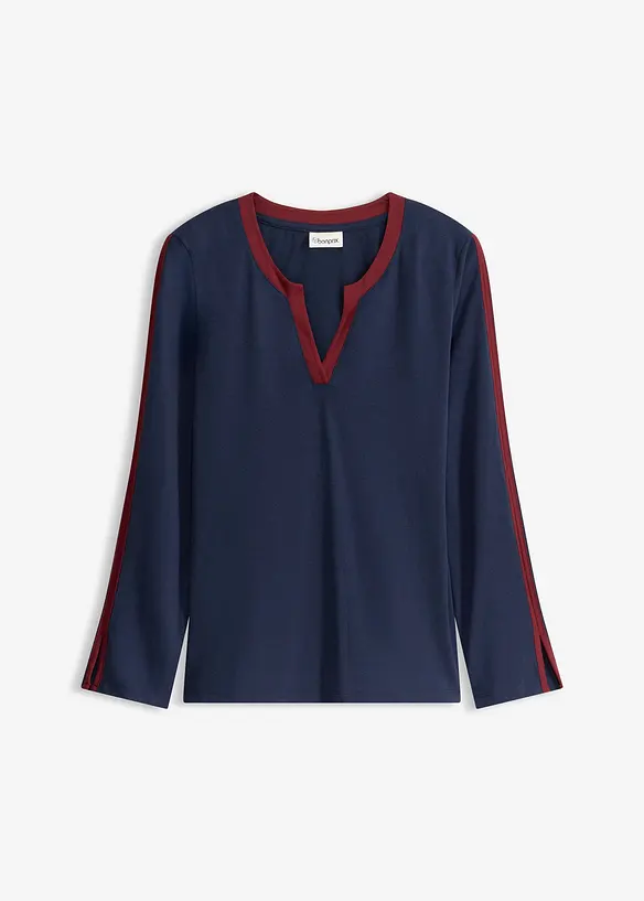 Triko s dlouh&yacute;m ruk&aacute;vem a rozparkem, bonprix