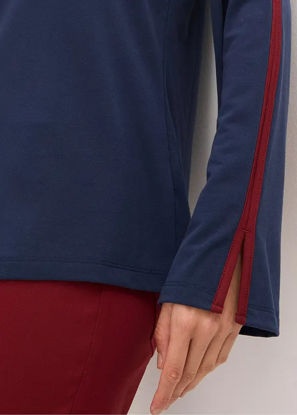 Triko s dlouh&yacute;m ruk&aacute;vem a rozparkem, bonprix