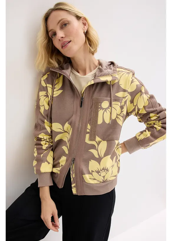 Mikina na zap&iacute;n&aacute;n&iacute;, s bavlnou, bonprix