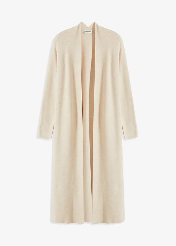 Dlouhý pletený kabátek s viskózou, bonprix