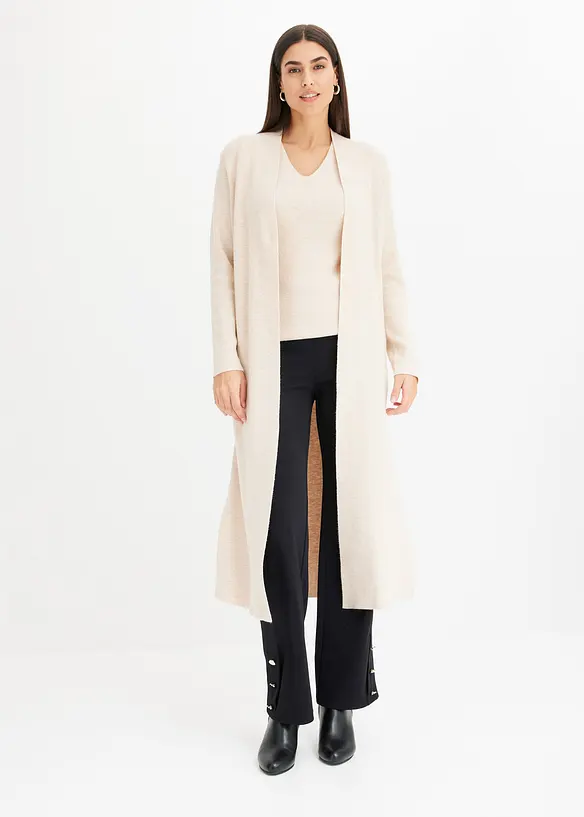 Dlouhý pletený kabátek s viskózou, bonprix