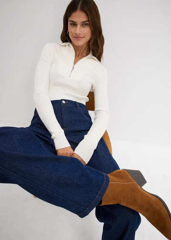 Balónové džíny Mid Waist, Super Soft, bonprix