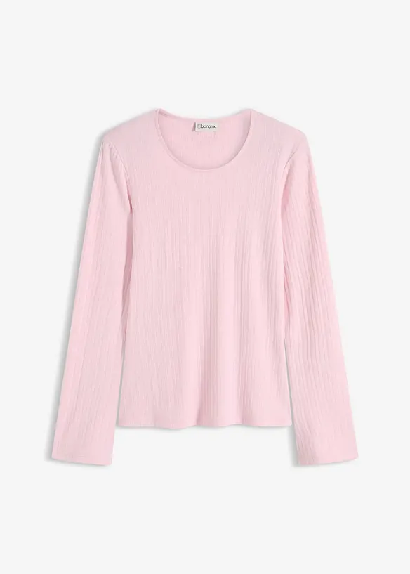 Žebrovan&eacute; triko s dlouh&yacute;m ruk&aacute;vem, bonprix