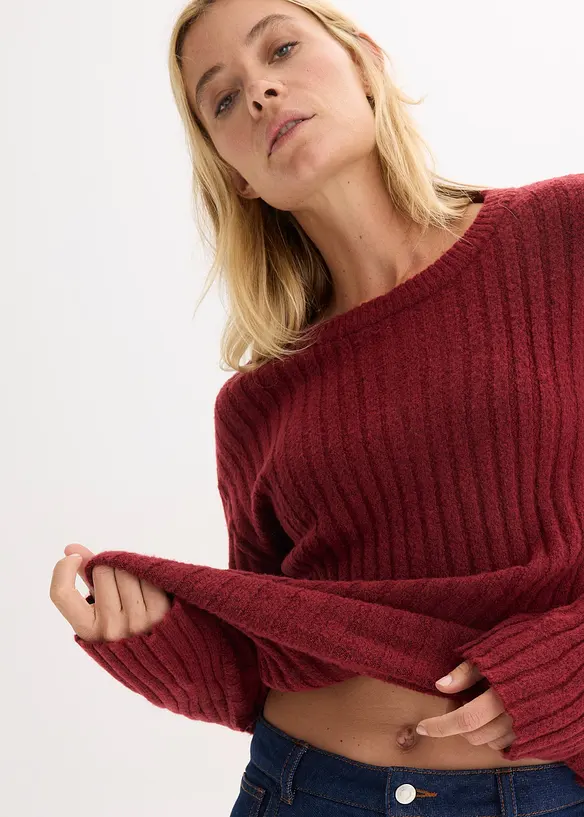 Žebrovan&yacute; oversized svetr, bonprix