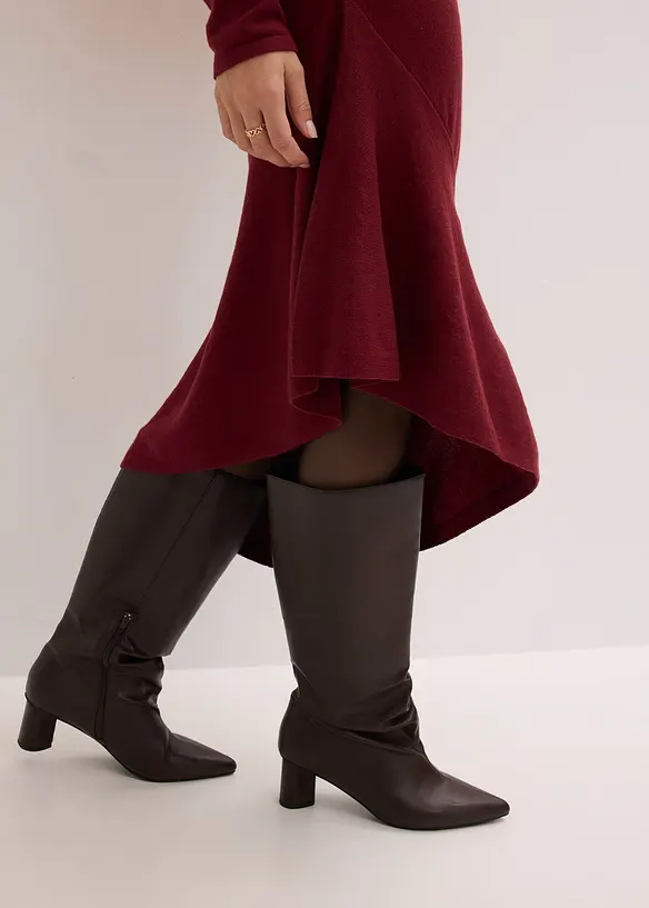 Pleten&eacute; &scaron;aty s asymetrick&yacute;m spodn&iacute;m lemem, z bavlny a ka&scaron;m&iacute;ru, bonprix