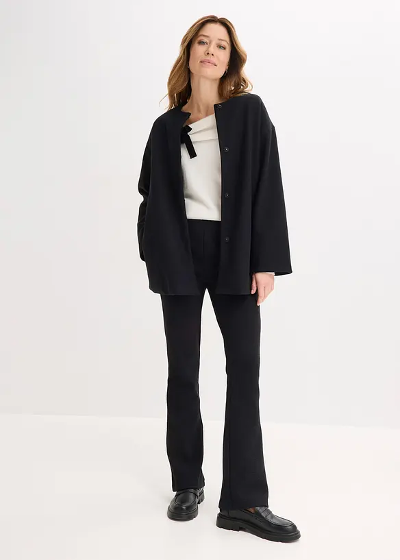 Kalhoty z žerzeje se zmačkanou &uacute;pravou, bonprix