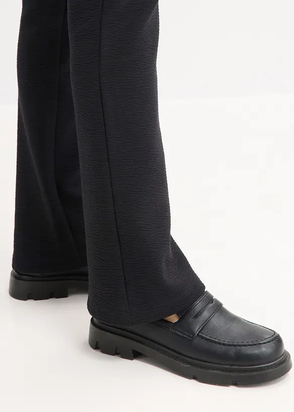 Kalhoty z žerzeje se zmačkanou &uacute;pravou, bonprix