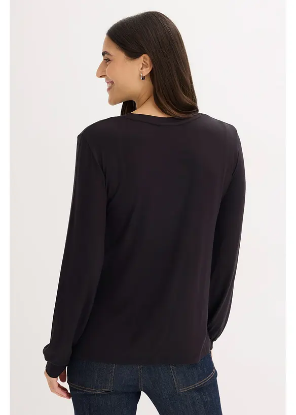 Triko s dlouhým rukávem, z měkké viskózové směsi, bonprix