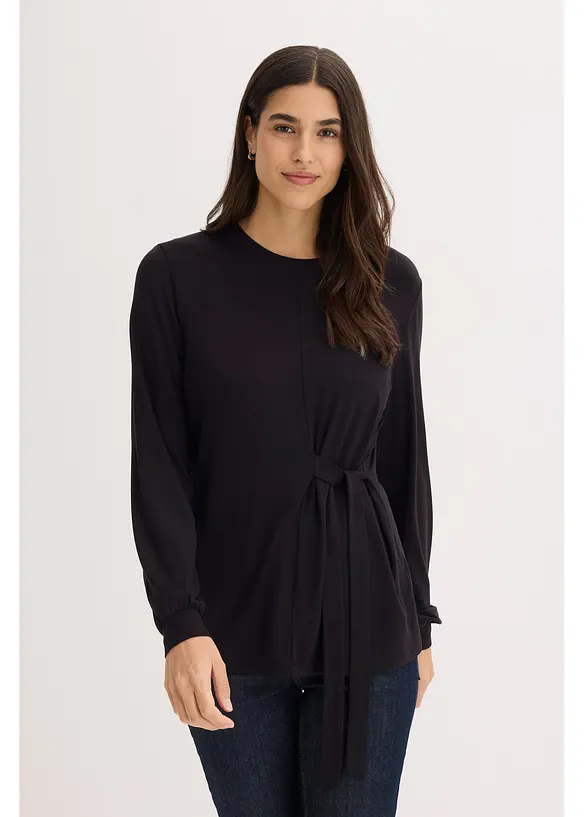 Triko s dlouhým rukávem, z měkké viskózové směsi, bonprix