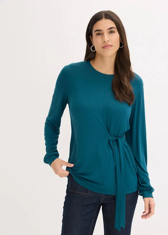 Triko s dlouh&yacute;m ruk&aacute;vem, z měkk&eacute; visk&oacute;zov&eacute; směsi, bonprix